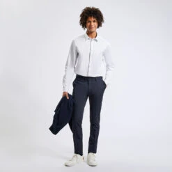 Chemise Slim Unie Coton Satin -Jules 727371 9010 V6