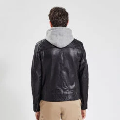 Blouson Cuir Col Biker -Jules 728694 9020 V3